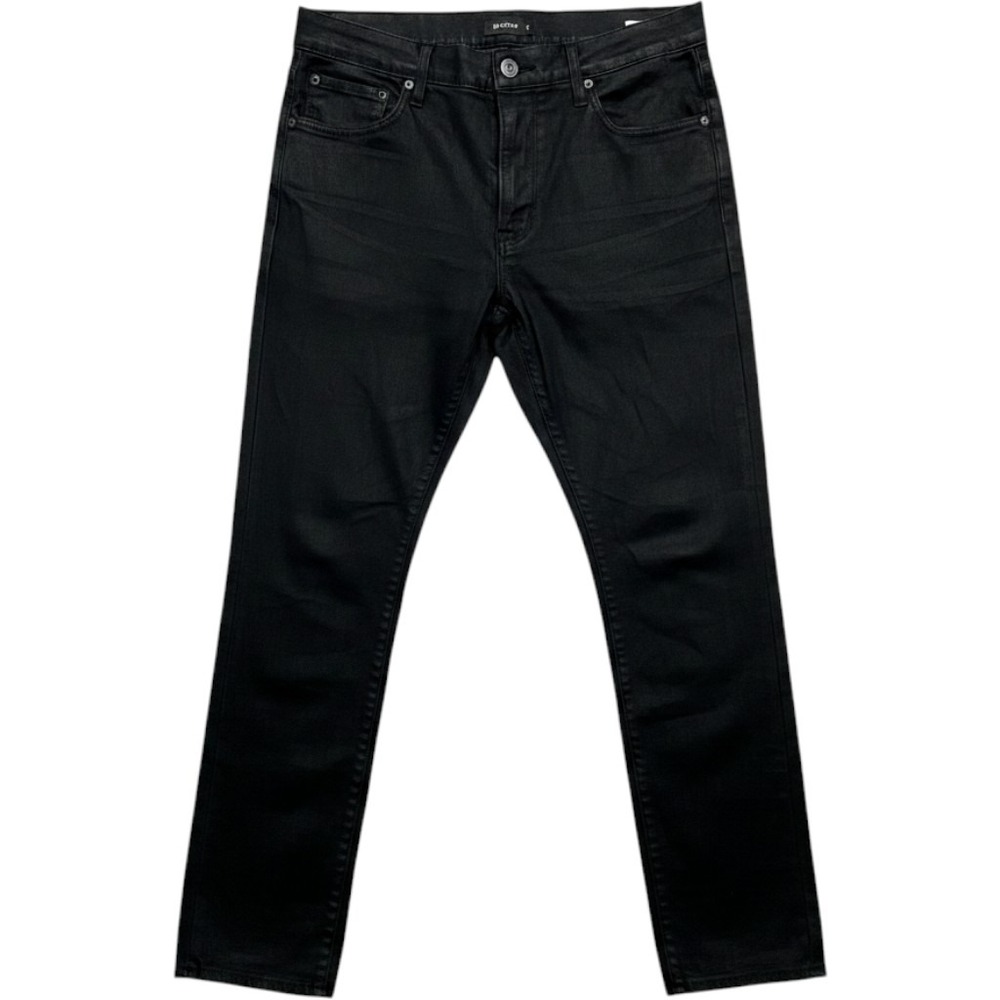Hudson Jeans Dandy Slouchy Straight Coated Black Denim Pants Mens 33 Made in USA